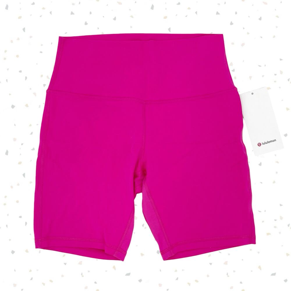 Lululemon Sonic Pink Align High-Rise 8" Biker Shorts Neon Athletic Size 10 NEW